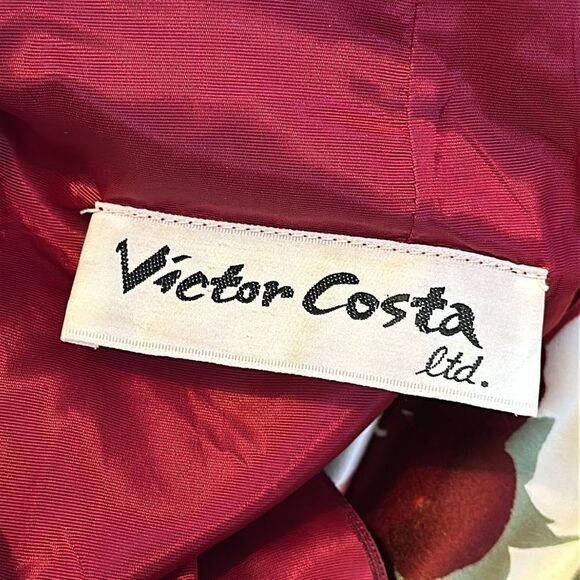 Vintage Victor Costa velvet satin floral dress with side pocket size 8 - Picture 11 of 17
